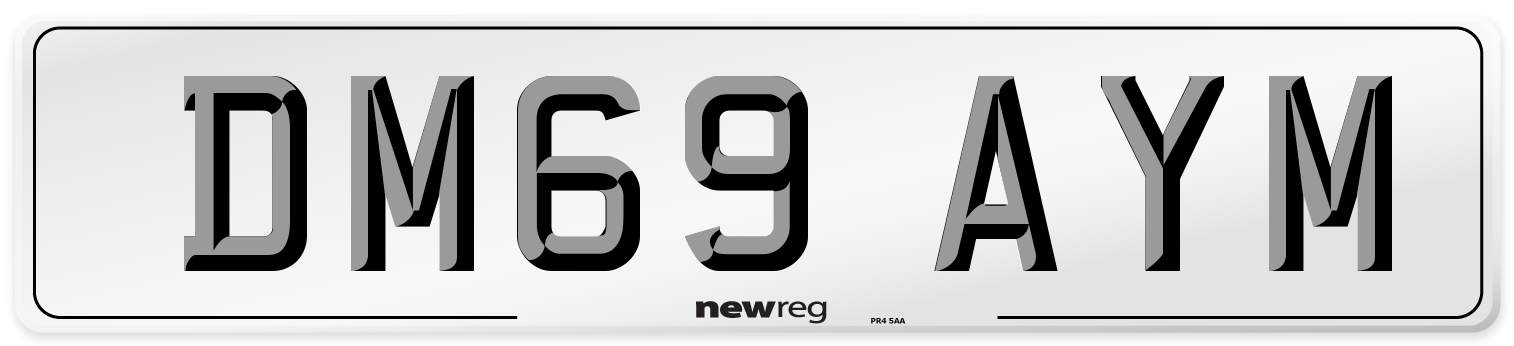 DM69 AYM Number Plate from New Reg
